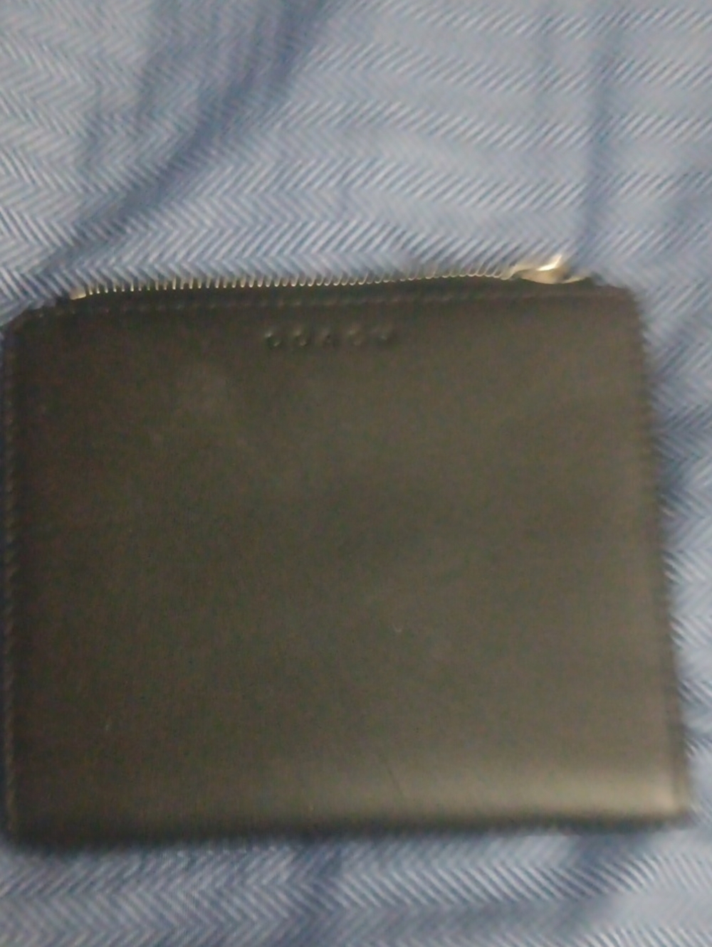 Coach Leather Zip Wallet - Black